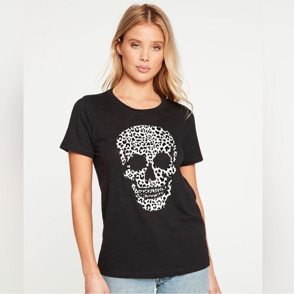 Chaser Black Leopard Skull Tee